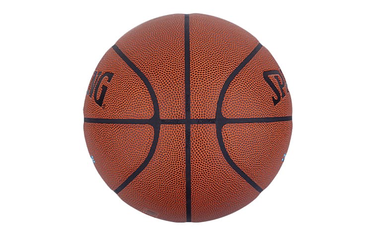SPALDING Начальная баскетбольная серия Баскетбольный мяч из искусственной кожи коричневый с синим текстом Размер 7 Тренировочный унисекс