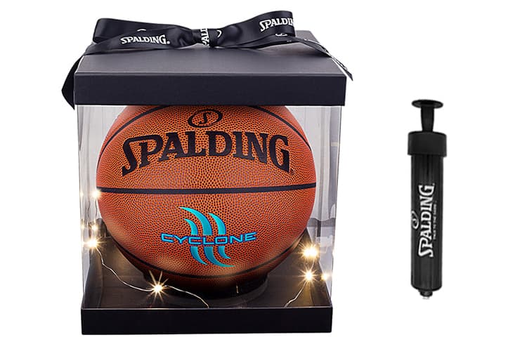 SPALDING Начальная баскетбольная серия Баскетбольный мяч из искусственной кожи коричневый с синим текстом Размер 7 Тренировочный унисекс