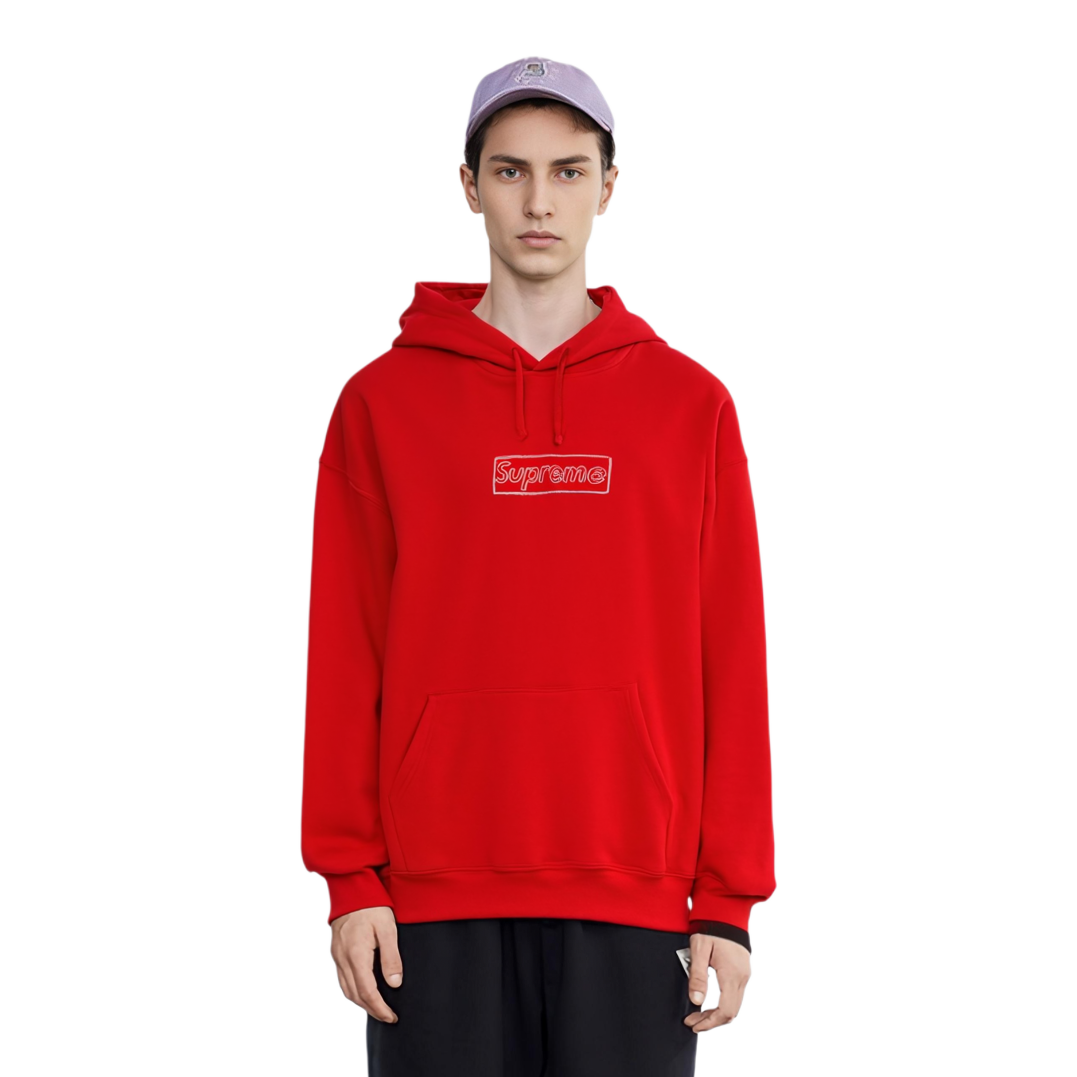 Толстовка с капюшоном и логотипом Supreme X Kaws