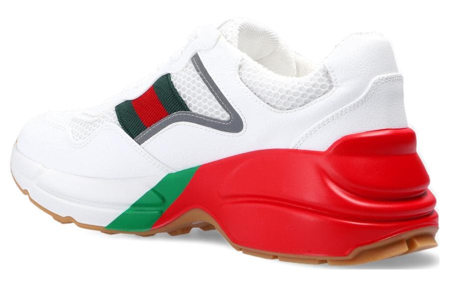 GUCCI Женские кроссовки Rhyton, белые, красные, зеленые со светоотражающим эффектом