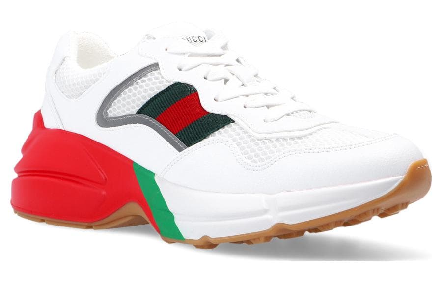 GUCCI Женские кроссовки Rhyton, белые, красные, зеленые со светоотражающим эффектом