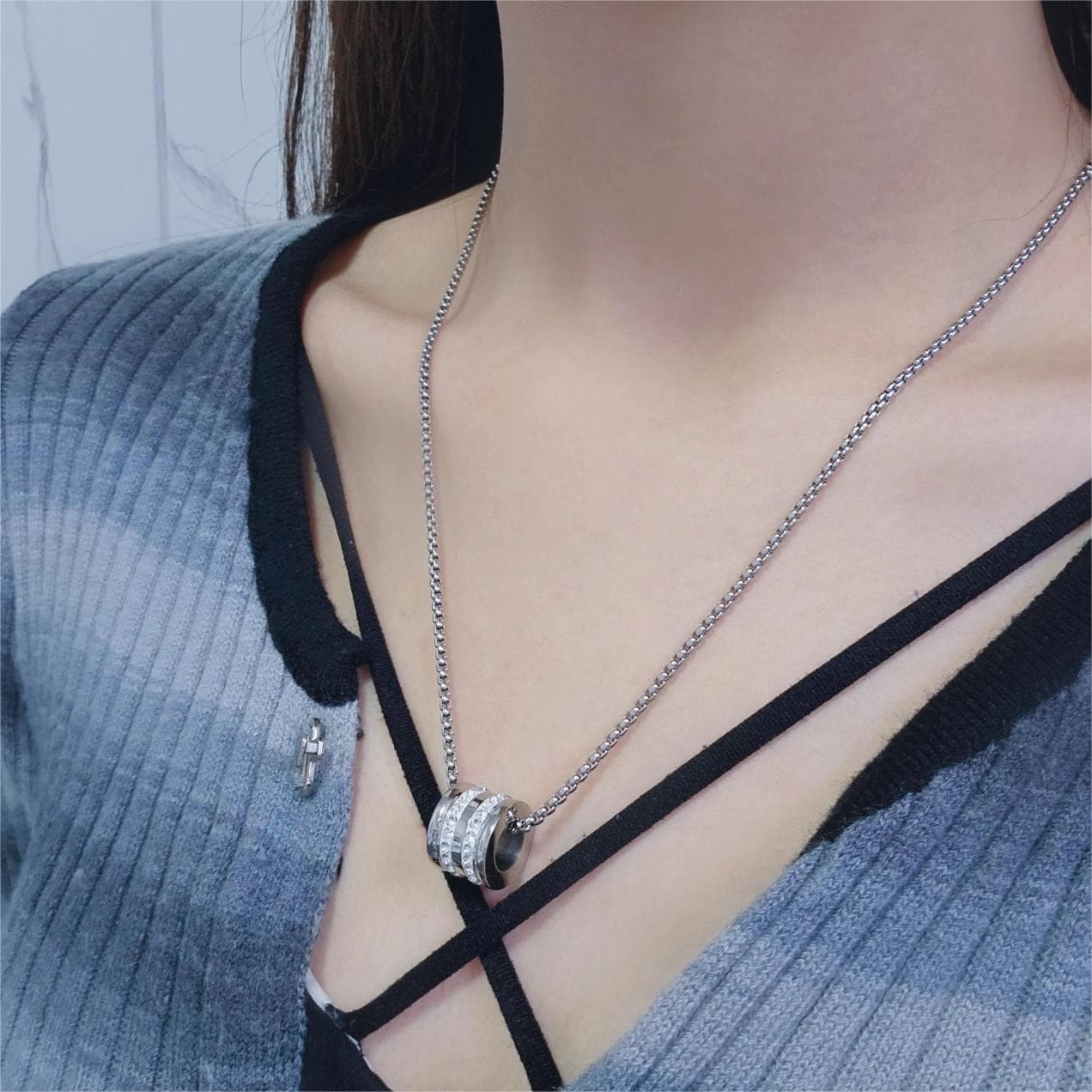 DAP Ожерелья из титановой стали унисекс, серебро