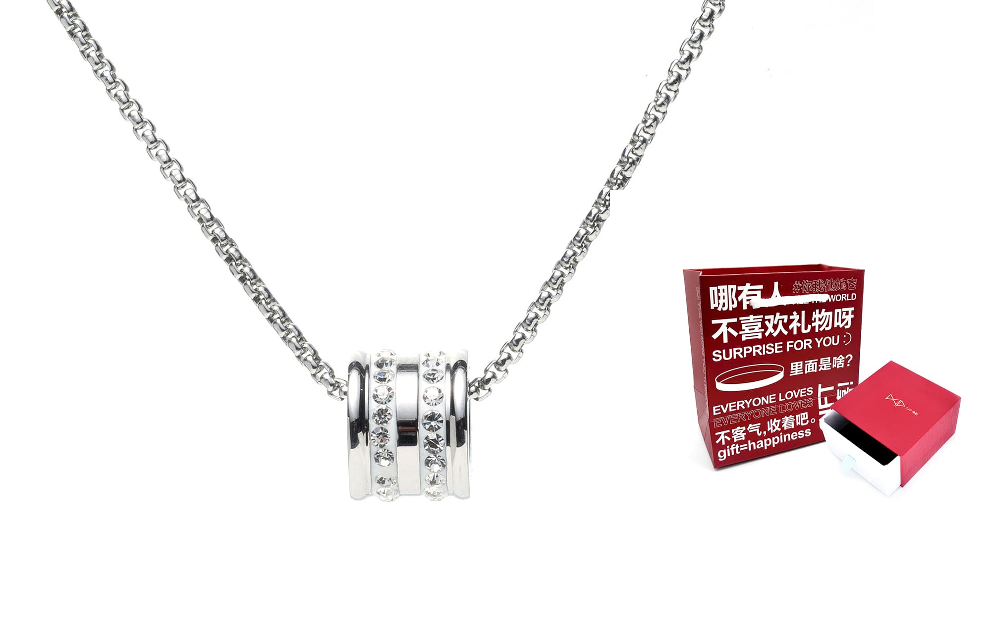 DAP Ожерелья из титановой стали унисекс, серебро