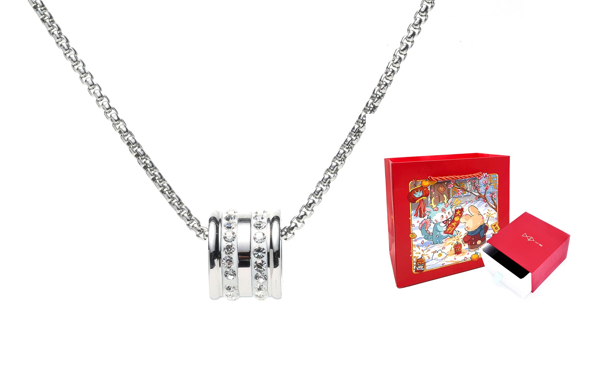 DAP Ожерелья из титановой стали унисекс, серебро