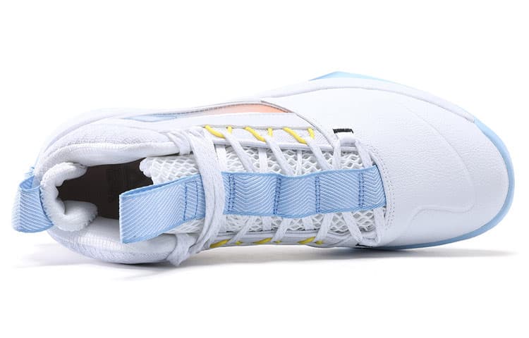 Нескользящие баскетбольные кроссовки среднего класса PEAK с амортизацией, мужские, белые, синие