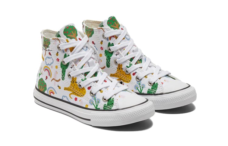 Детские высокие кеды Converse Chuck Taylor All Star Белый Зеленый