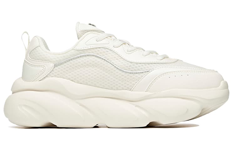 Противоскользящие, устойчивые к истиранию, дышащие низкие кеды с амортизаторами Anta, массивные женские кроссовки белого цвета