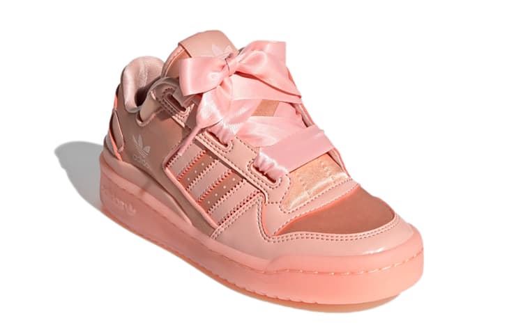 Adidas Originals FORUM Satin Low J Low Top Кроссовки для скейтборда кораллово-розовые для подростков