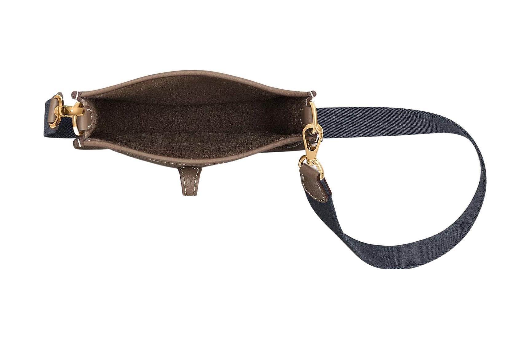 HERMES Evelyne Clemence Bullock Кожаная сумка через плечо, сумка через плечо Mini Unisex 18 Etoupe Elephant Grey