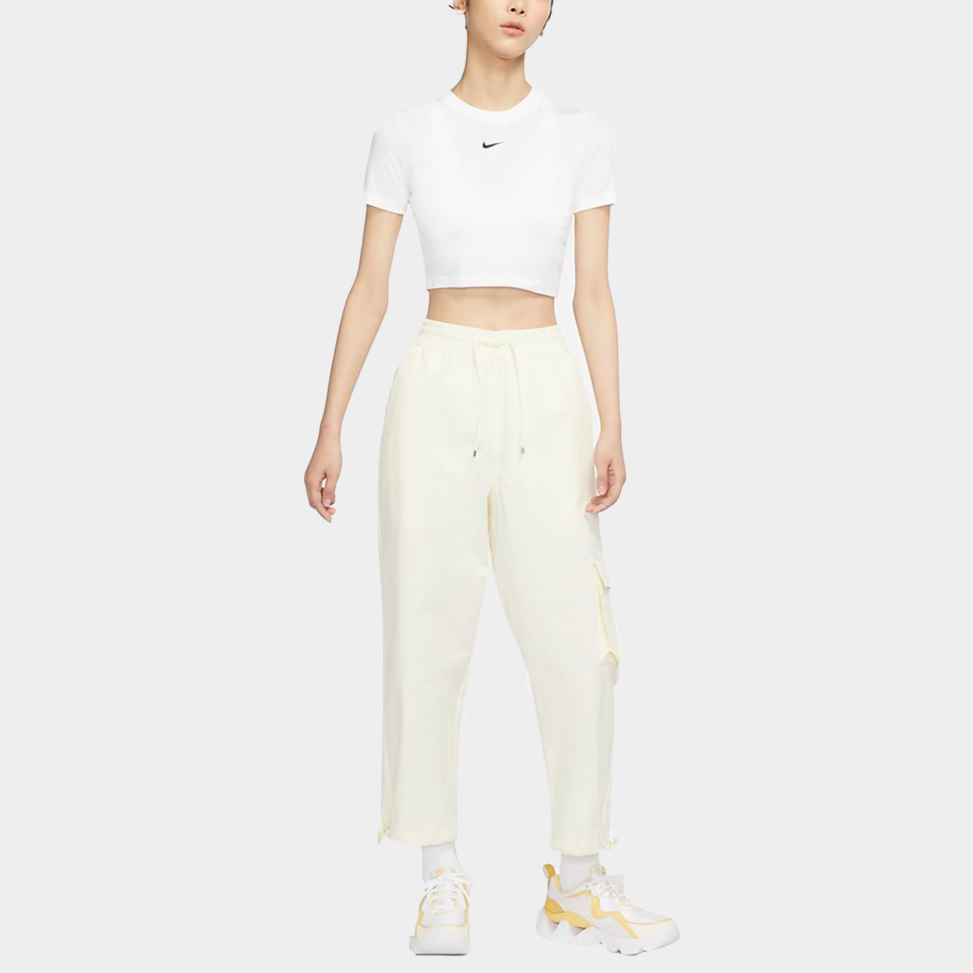 Женские укороченные топы Nike, белые