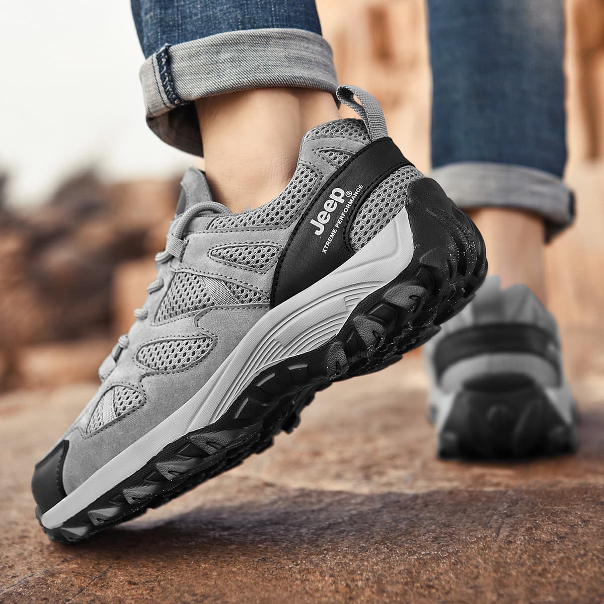 Jeep City Уличные низкие кроссовки для походов, мужские, серые