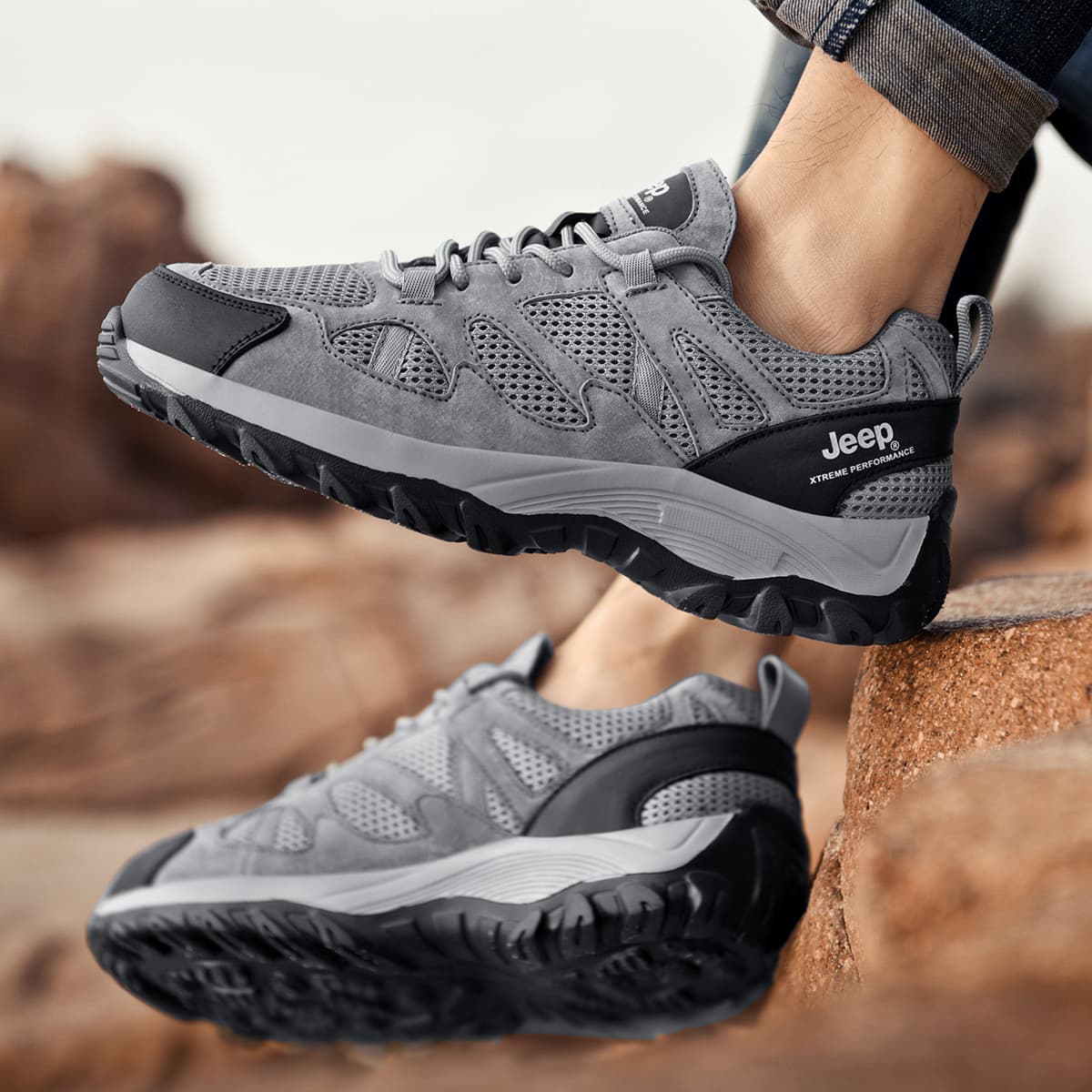 Jeep City Уличные низкие кроссовки для походов, мужские, серые
