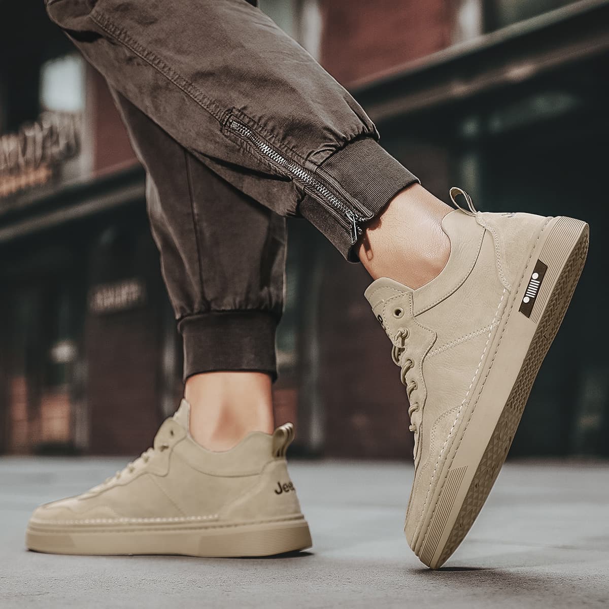 Туфли для скейтборда Jeep Low-Top, мужские, цвета хаки