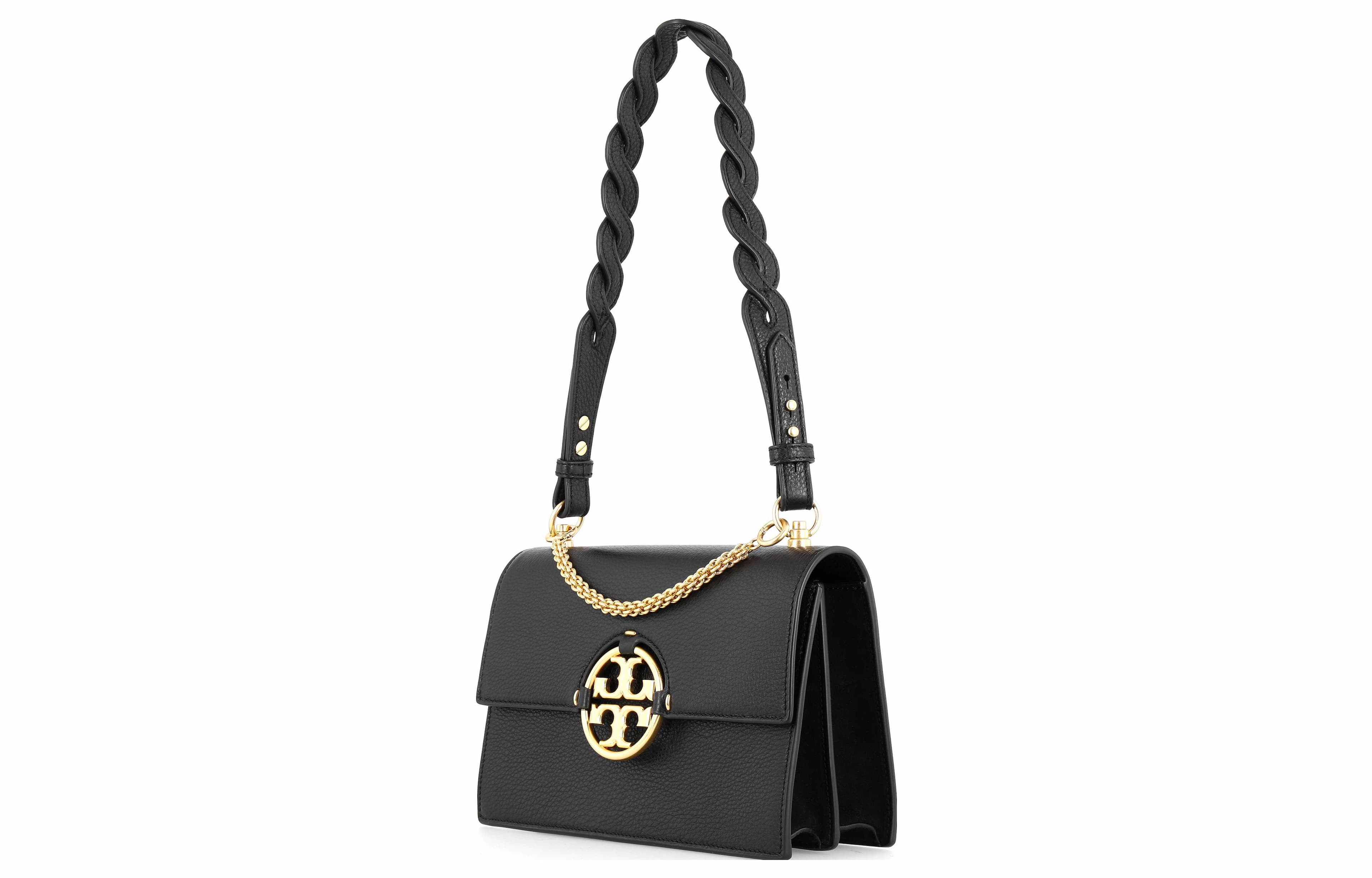 TORY BURCH Miller Сумка на багажник из зерненой телячьей кожи, портативная сумка через плечо, сумка через плечо женская черная