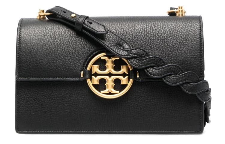 TORY BURCH Miller Сумка на багажник из зерненой телячьей кожи, портативная сумка через плечо, сумка через плечо женская черная