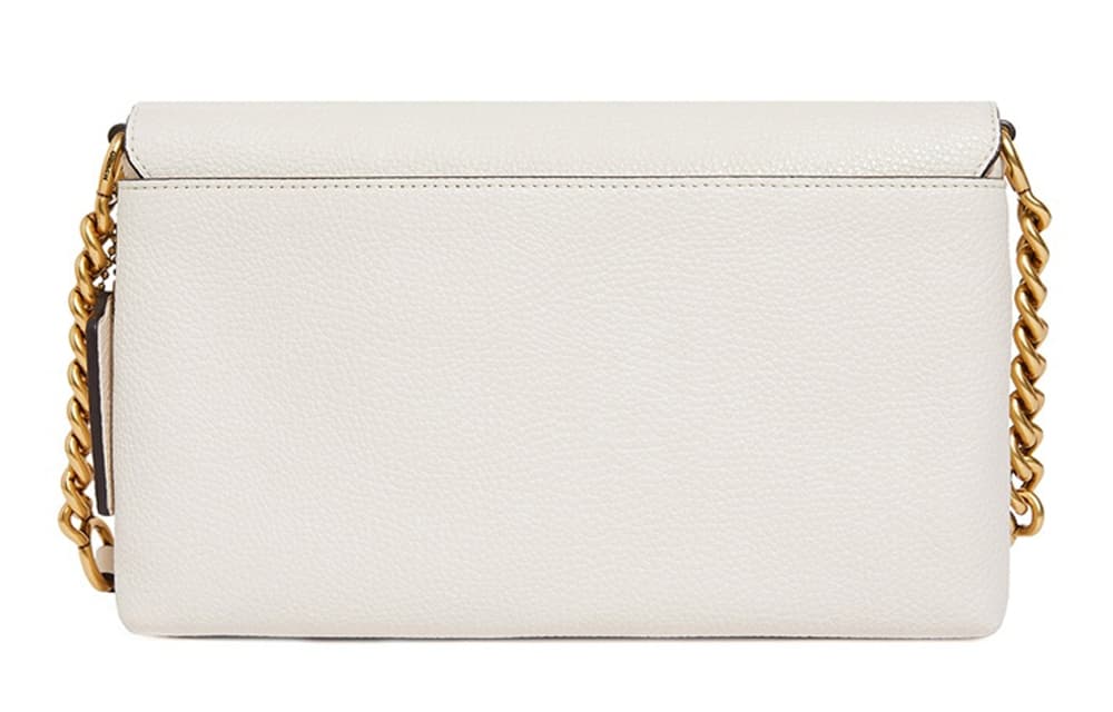 COACH Crosstown, маленькая квадратная сумка из шагреневой кожи, сумка через плечо, средний размер, женская, белая