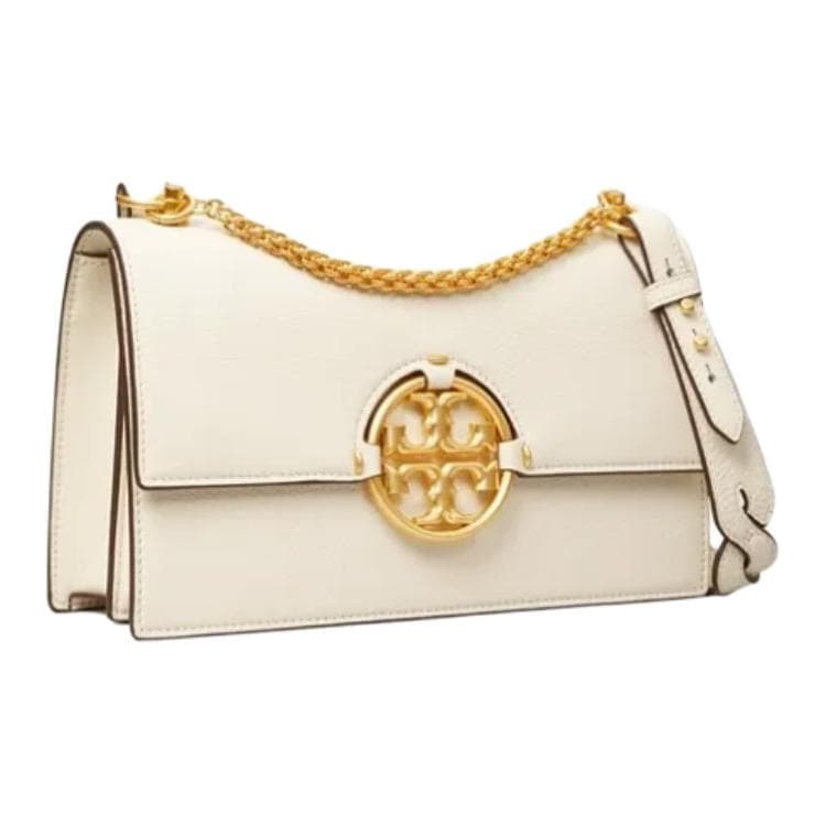 TORY BURCH Miller Leather Shoulder Bag Crossbody Bag Small Size Women's White