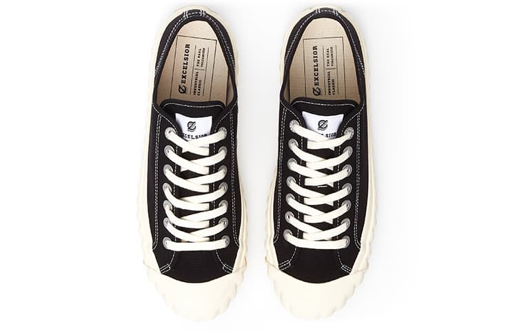 Туфли Excelsior из парусины унисекс с низким берцем Белый/Черный