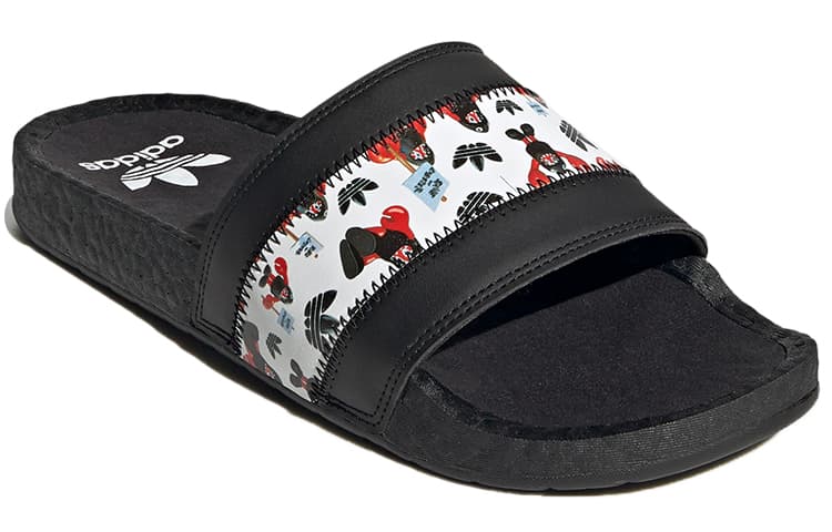 Philip Colbert X adidas originals Adilette Core Черная обувь Белая