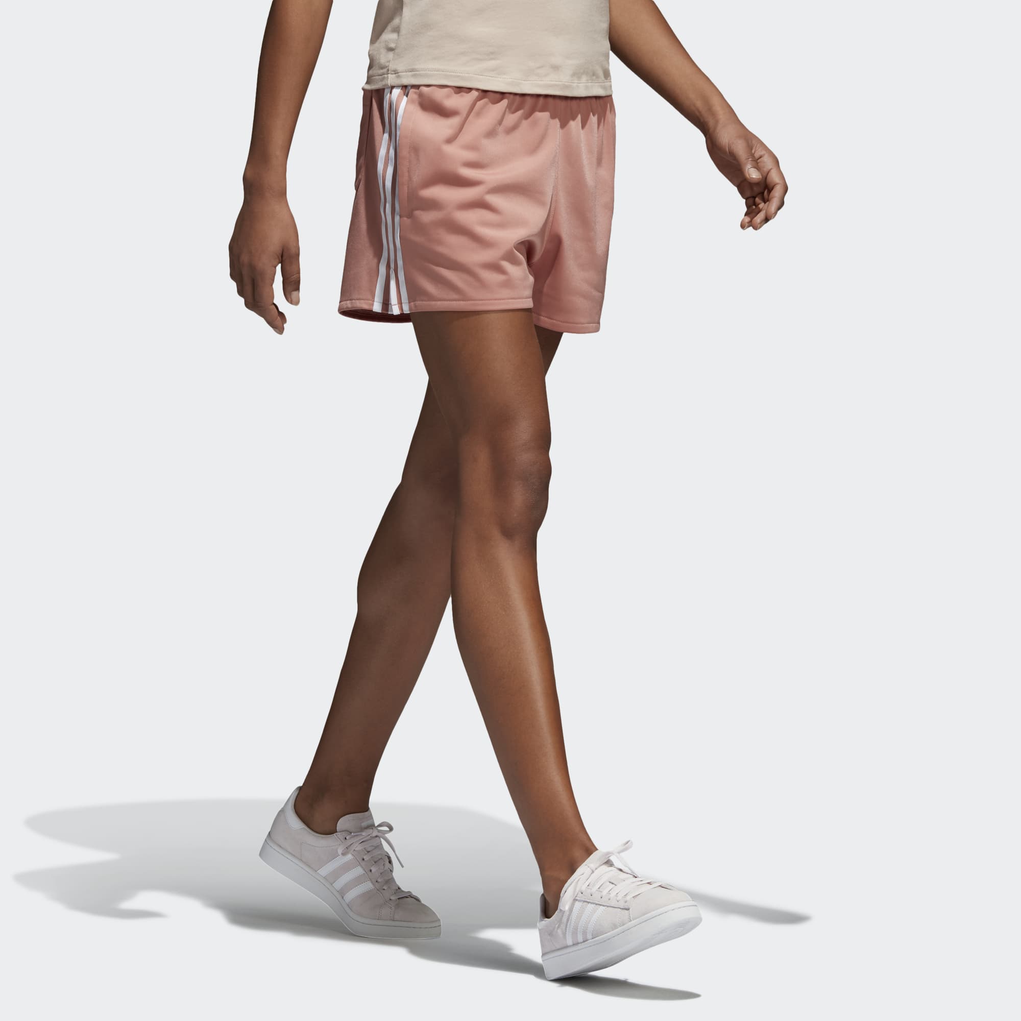 Adidas Originals Повседневные шорты с 3 полосками женские розовые