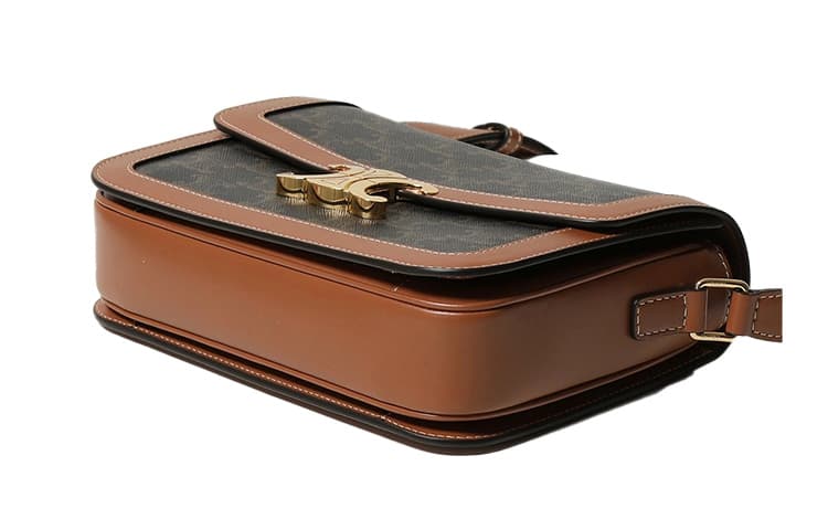 CELINE Triumph Gate Triomphe Сумка через плечо из коровьей кожи, сумка через плечо, средняя женская, желто-коричневая