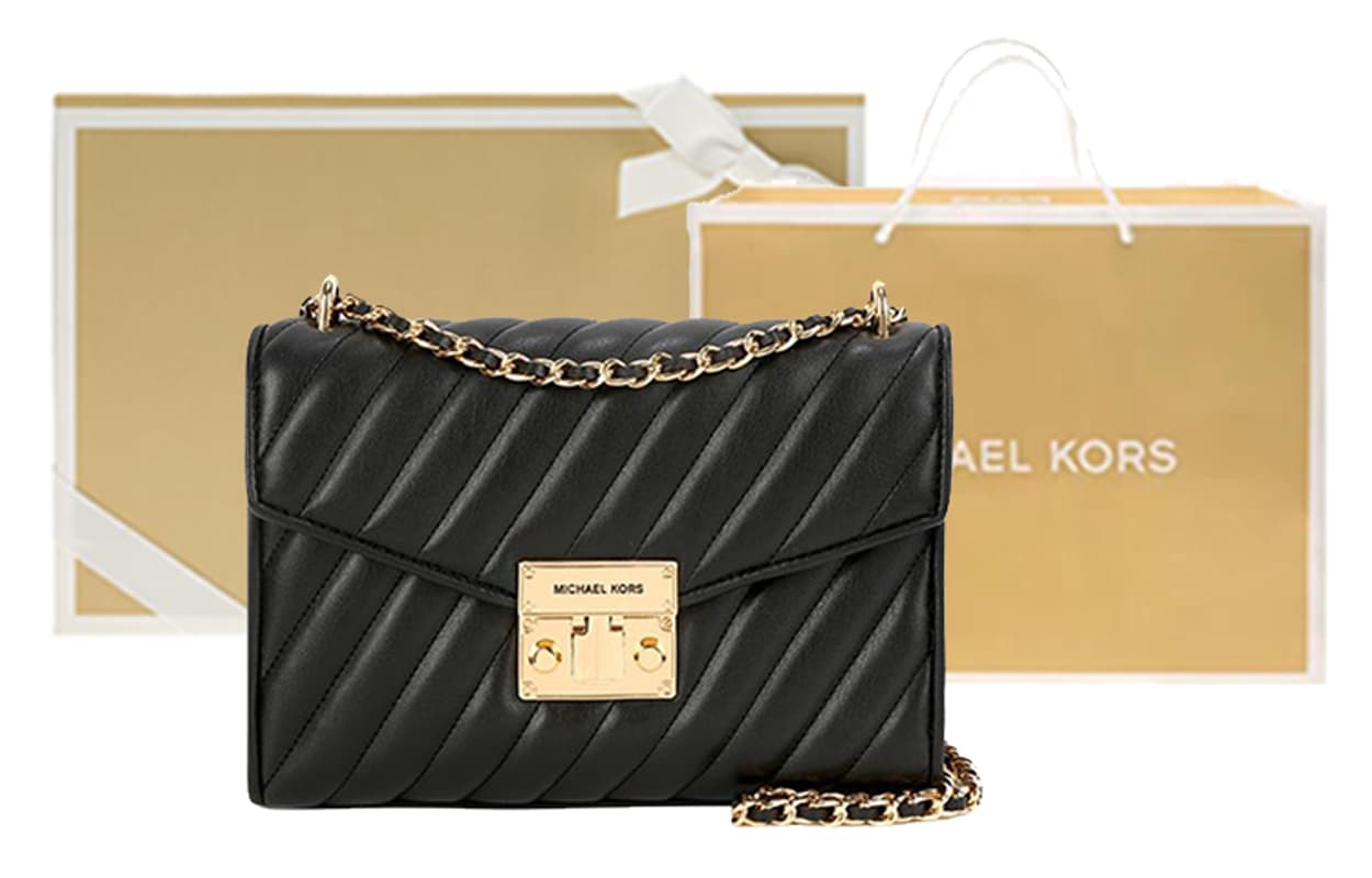 MICHAEL KORS Розовая кожаная сумка через плечо Сумка через плечо среднего размера Женская черная