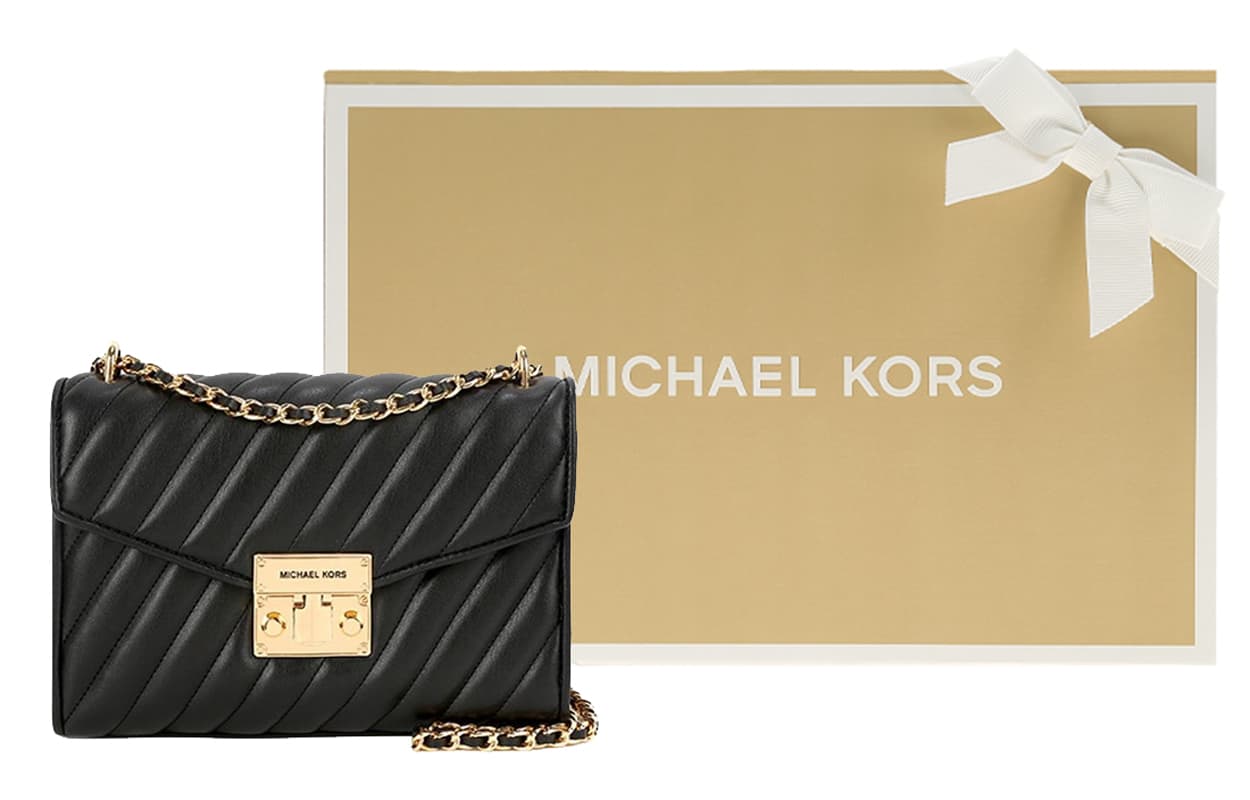 MICHAEL KORS Розовая кожаная сумка через плечо Сумка через плечо среднего размера Женская черная