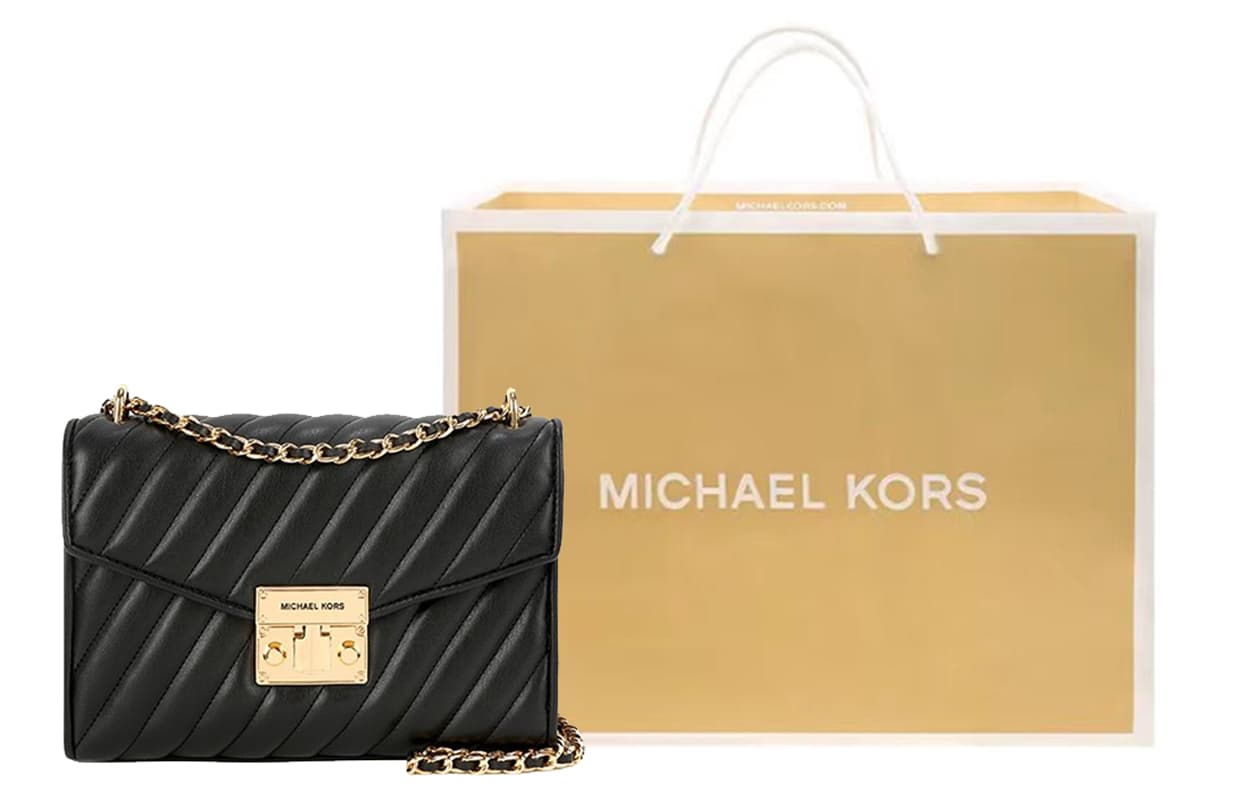 MICHAEL KORS Розовая кожаная сумка через плечо Сумка через плечо среднего размера Женская черная