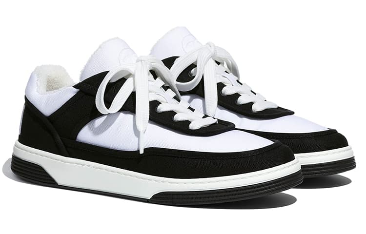 Кроссовки CHANEL низкие, женские, черно-белые