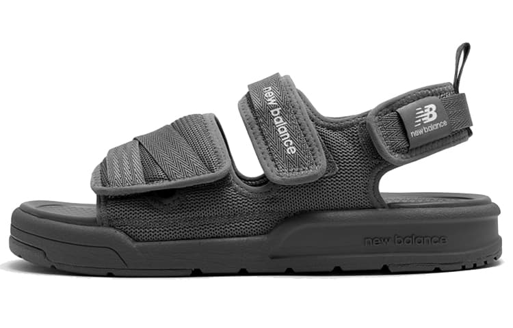 New Balance 3206 Series Velcro Open Toe Flat Heel Sports Dark Grey Sandals 'Dark Gray White'