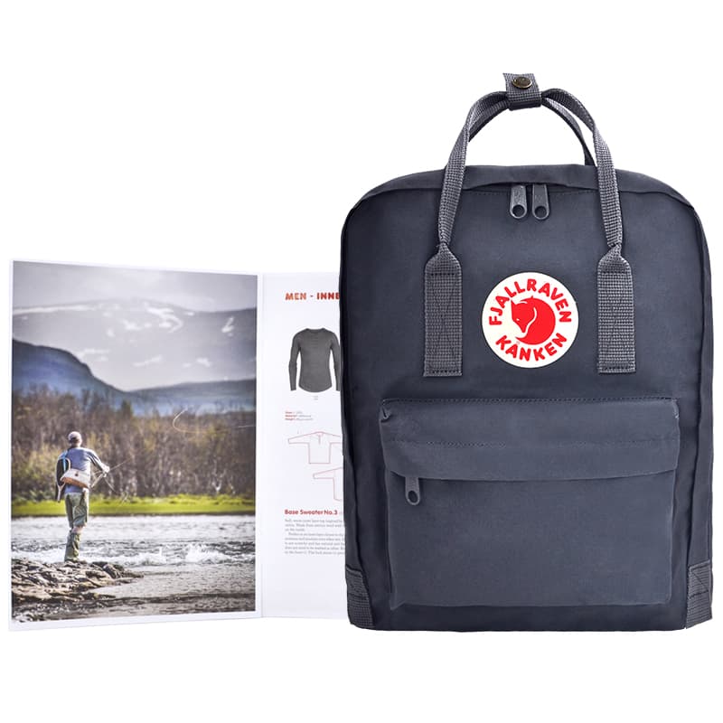 Рюкзак Fjallraven 16л, уличная сумка, виниловый, графитовый, черный, женский