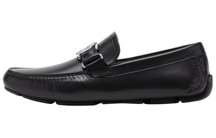 Ferragamo Black Peter Loafers Men's