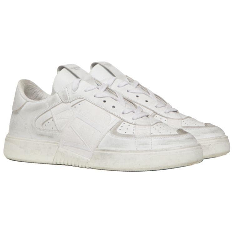 Valentino VL7N Низкие стильные мужские туфли для скейтбординга, белые, потертые