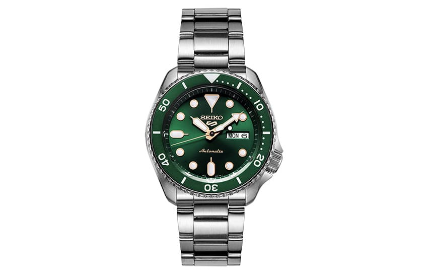 SEIKO SEIKO5 Коллекция Мужские часы с механическим механизмом Зеленый циферблат