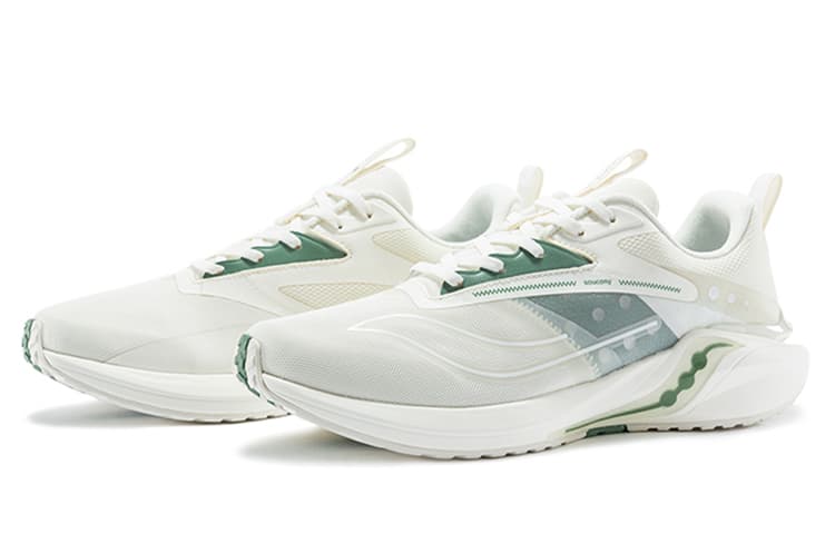 Saucony Coyote Hybrid Противоскользящие износостойкие низкие кроссовки Унисекс Белый Зеленый