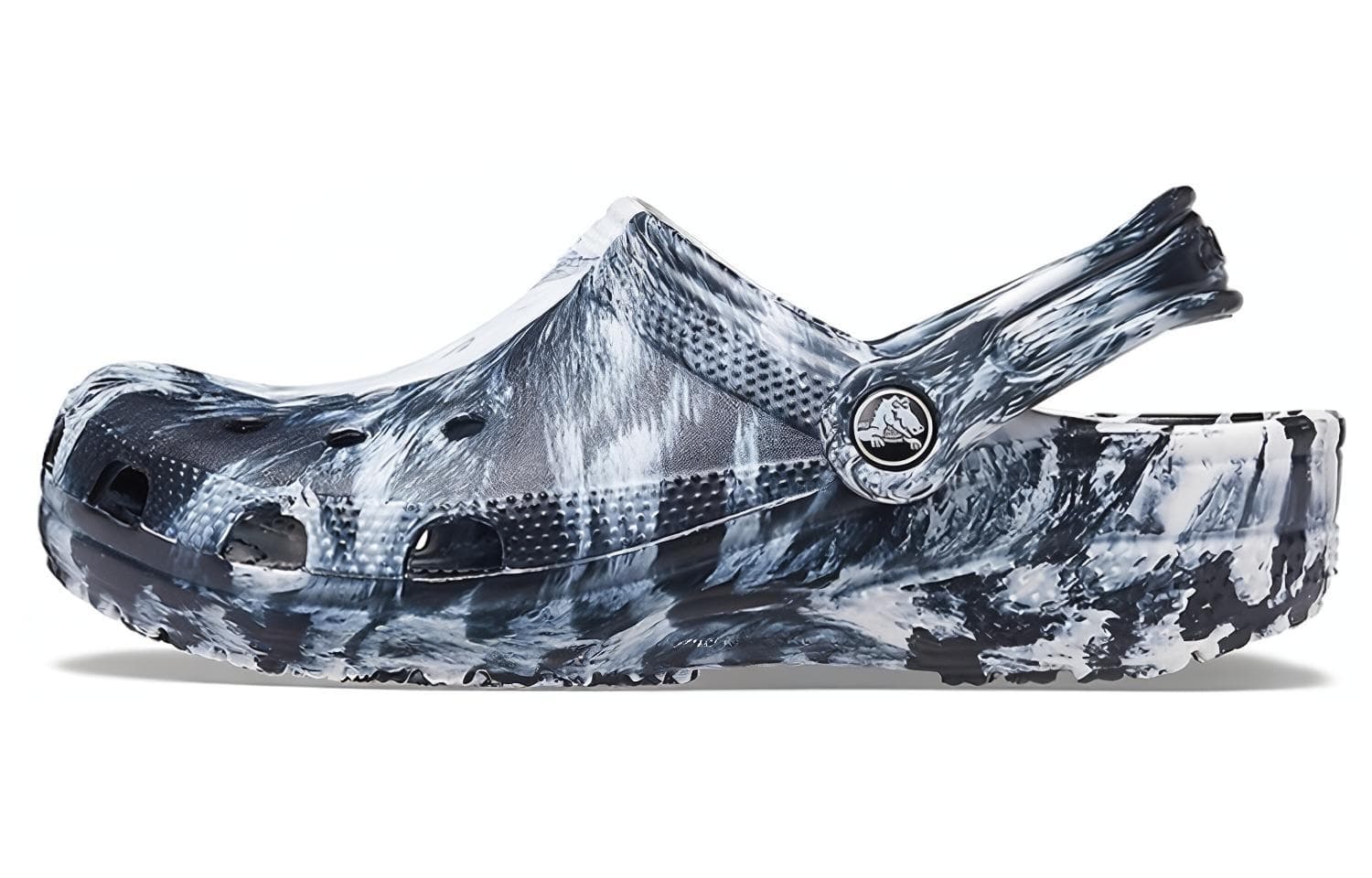 Crocs Beach Marble Unisex Black White Sandals 'Black White'