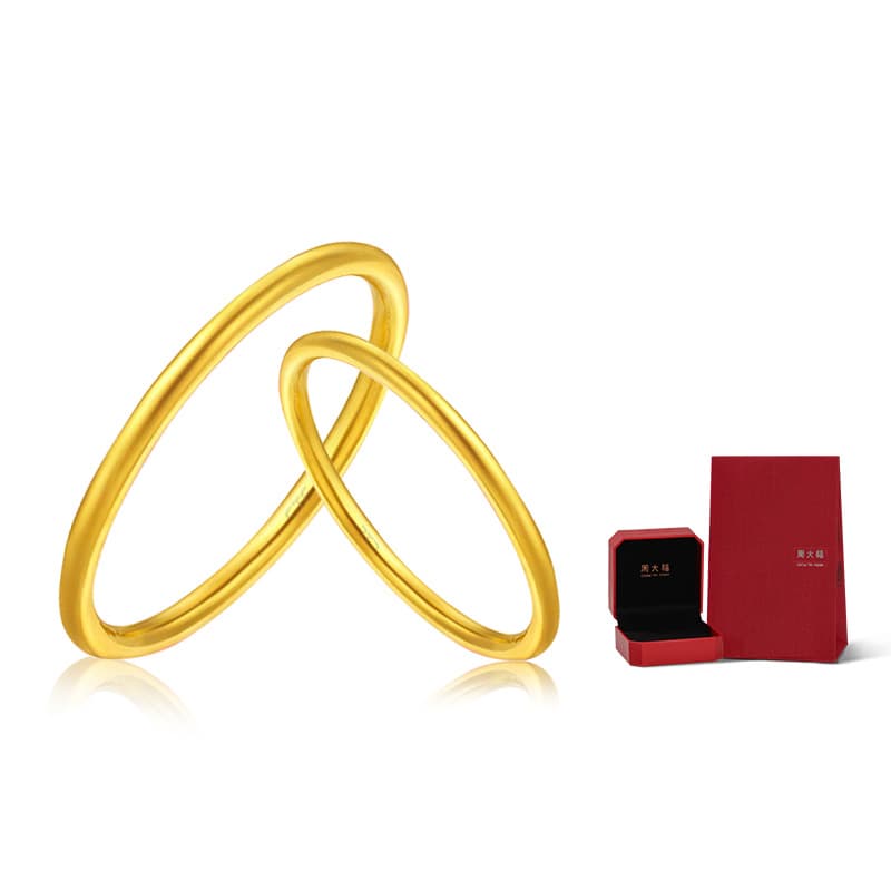 CHOW TAI FOOK Ювелирные изделия Твердое простое кольцо из чистого золота 999 пробы по цене в граммах Золотое кольцо унисекс