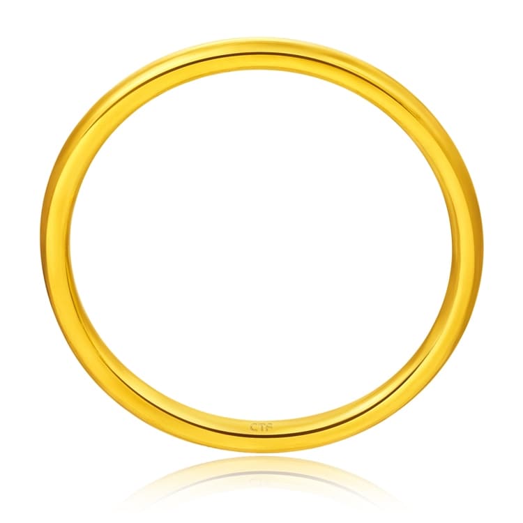 CHOW TAI FOOK Ювелирные изделия Твердое простое кольцо из чистого золота 999 пробы по цене в граммах Золотое кольцо унисекс