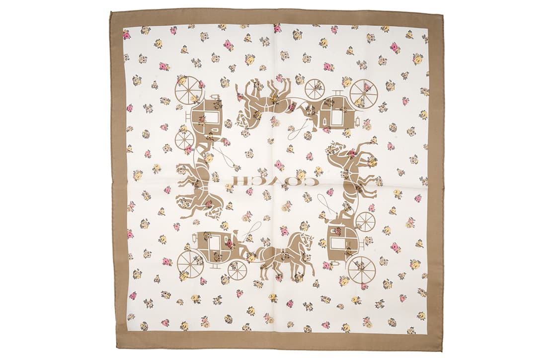 COACH Silk Шелковые шарфы Женские абрикосовые