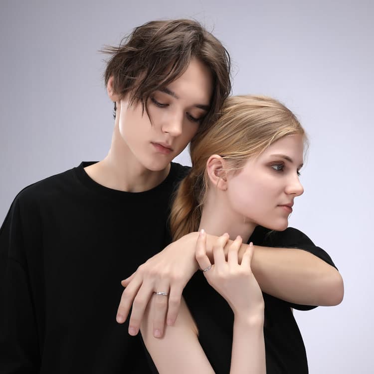 XXOFF S925 Серебряные кольца унисекс серебристый белый