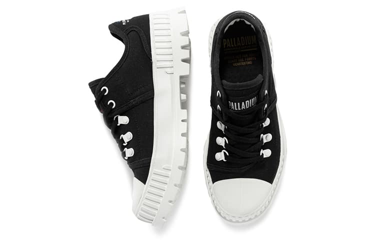 Туфли из парусины Palladium, низкие кеды унисекс, черный/белый
