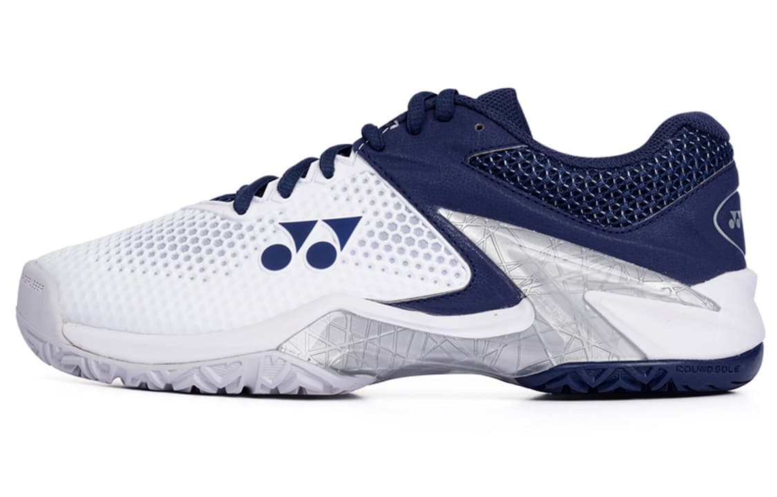 YONEX Shock Absorbers Slip Resistant Abrasion Resistant Low Top Badminton Shoes Unisex White Cyan