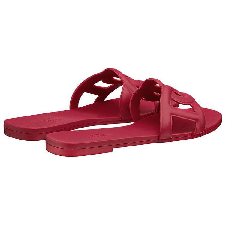 HERMES Aloha Шлепанцы женские бордовые