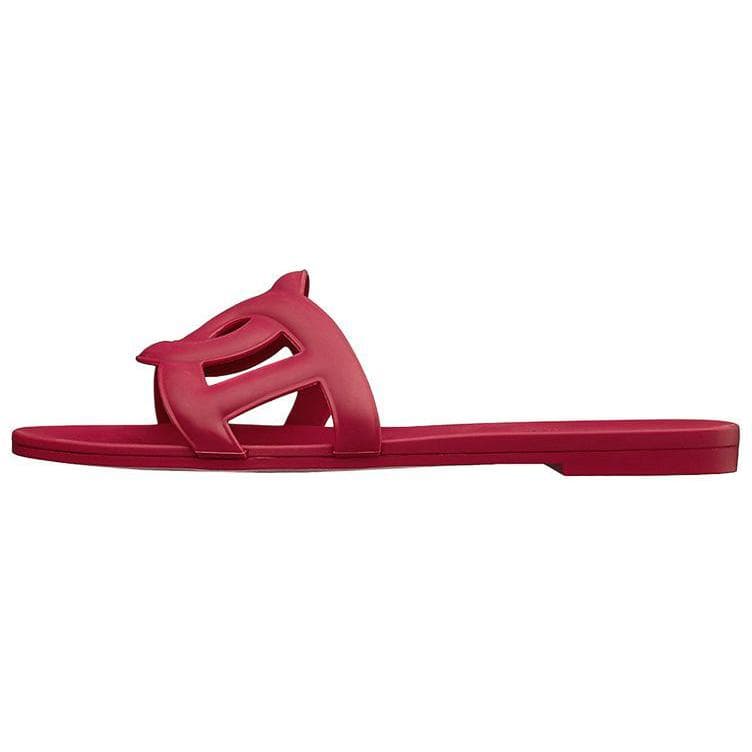 HERMES Aloha Slide Slippers Women's Burgundy