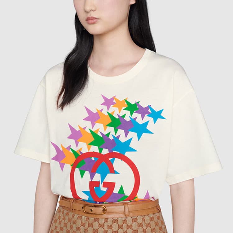 Футболка GUCCI женская цвета слоновой кости белая