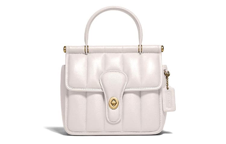 COACH Willis Sheepskin Shoulder Bag Crossbody Bag Handbag Small Size Women's Pink White