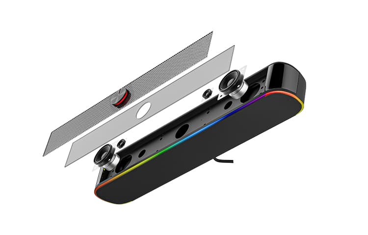 Динамики HP HUIPU DHE-6003 Проводное соединение Блестящие игры Глубокие басы Стерео Высококачественный настольный компьютер