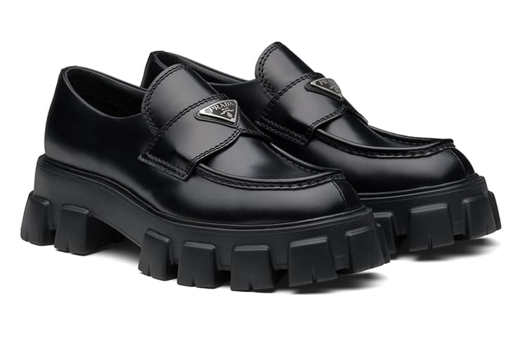 Лоферы PRADA Monolith черные мужские