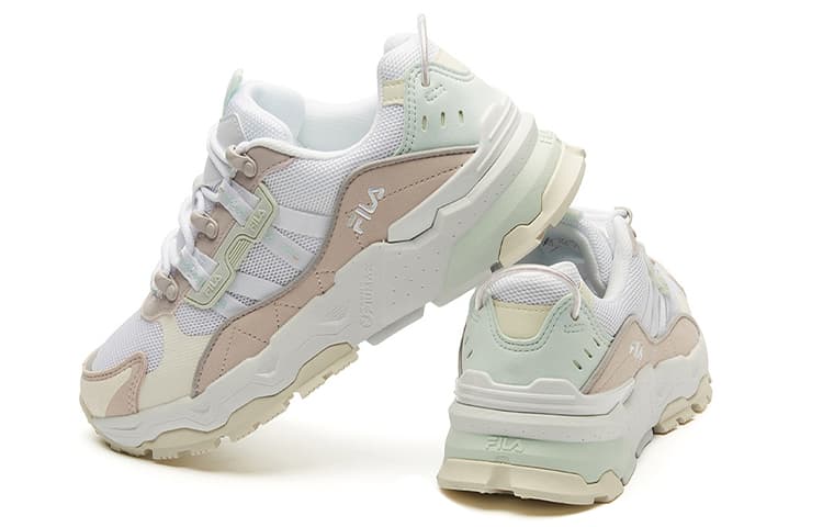 FILA TREK Baby's Breath Low Top Массивные кроссовки женские Бежевый Белый Розовый