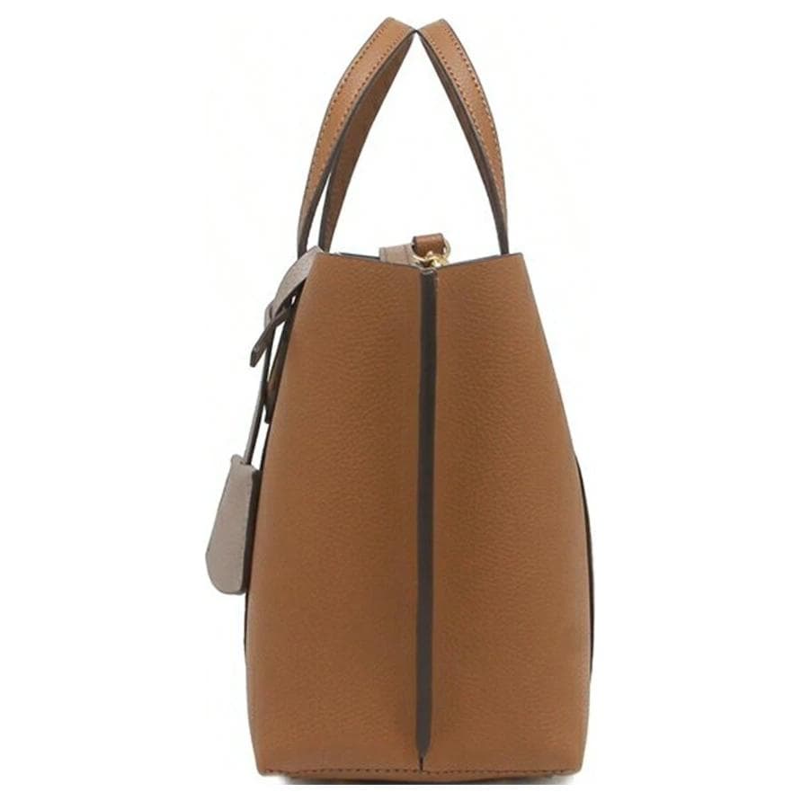 TORY BURCH Perry Кожаная большая сумка Сумка для покупок Сумка через плечо Сумка через плечо Малый размер Женская Коричневый